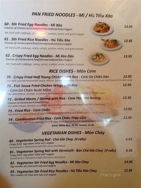 pho miu menu